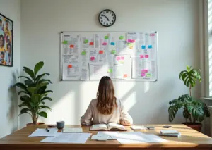 Человек читает книгу с заметками и схемами, символизирующее улучшение понимания и памяти при чтении